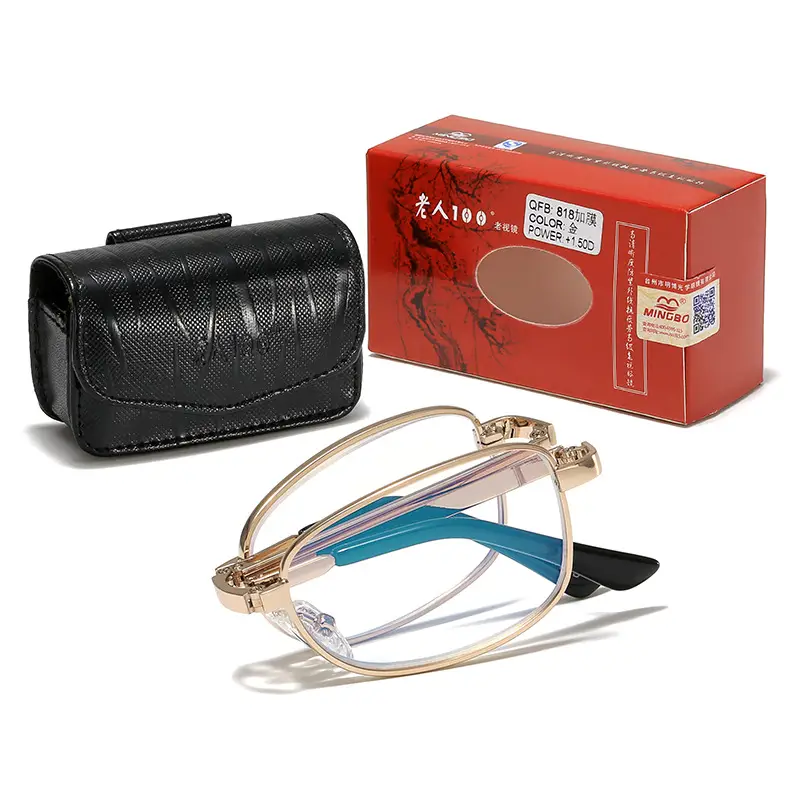 Elderly Metal Reading Glasses Blue Light Protection Unisex - Image 3