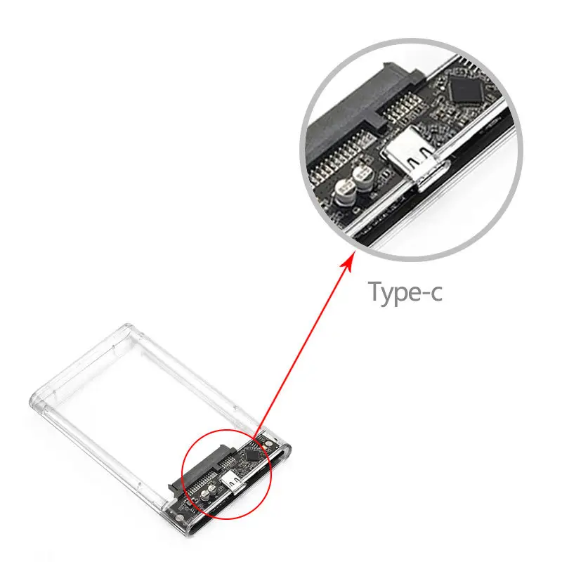 Transparent Type-C to 2.5" SATA SSD Mobile Box - Image 5