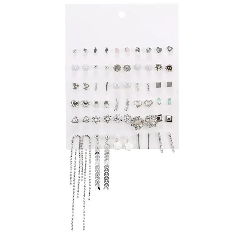 Women's Trendy Earrings Set with Sparkling Gems - Image 5