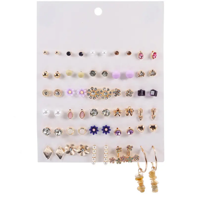 Women's Trendy Earrings Set with Sparkling Gems - Image 4