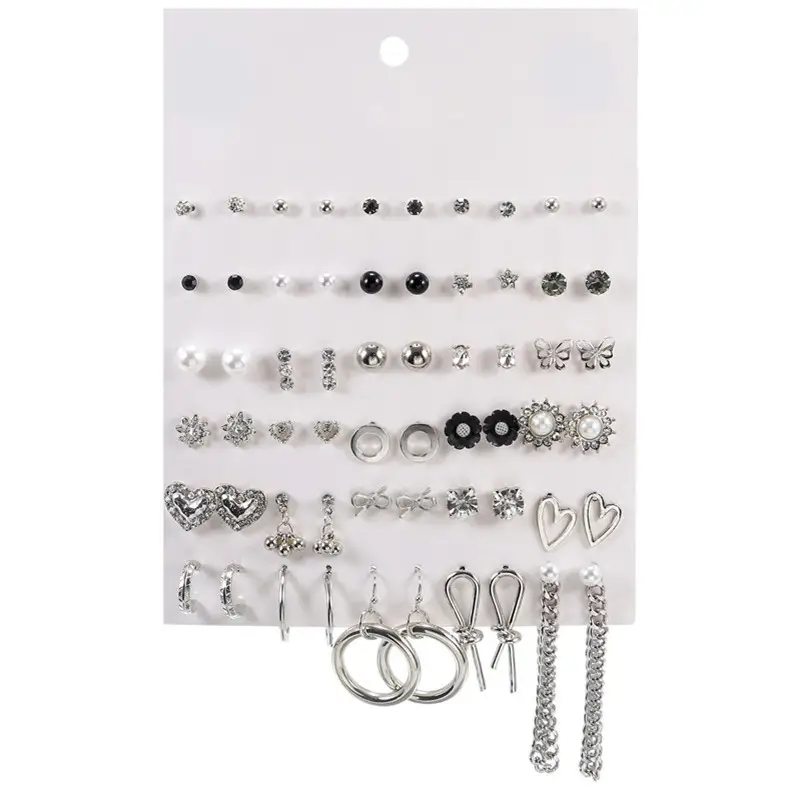 Women's Trendy Earrings Set with Sparkling Gems - Image 3