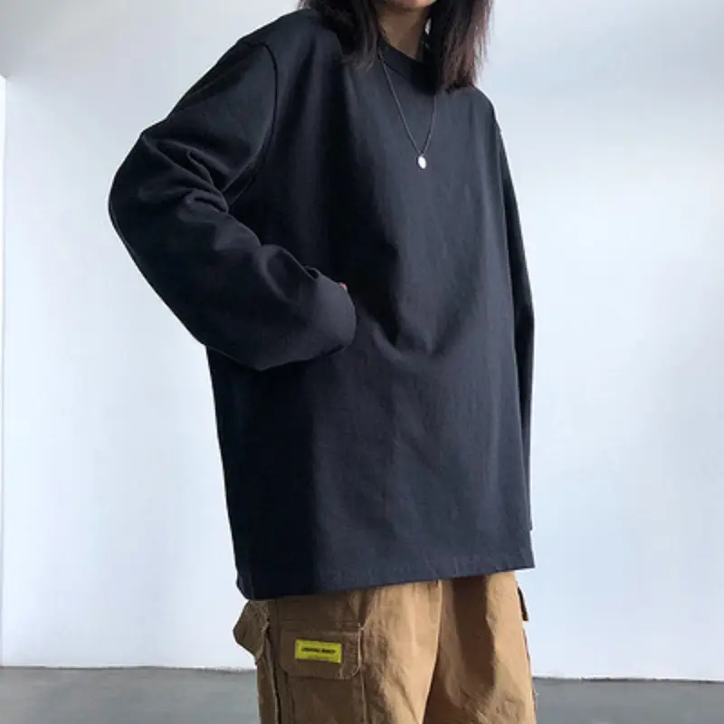 White Korean Style Long Sleeve T-Shirt for Women