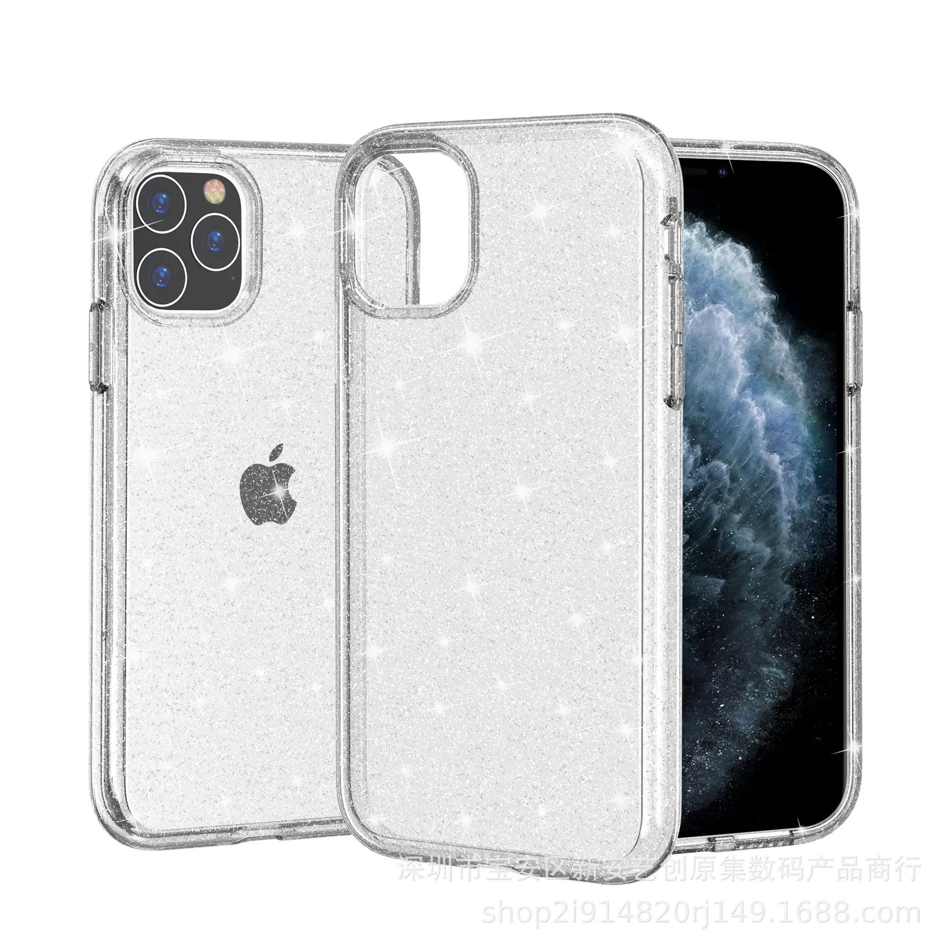 iPhone 15 Pro Max Transparent Glitter Hard Shell Mobile Cover - Image 12