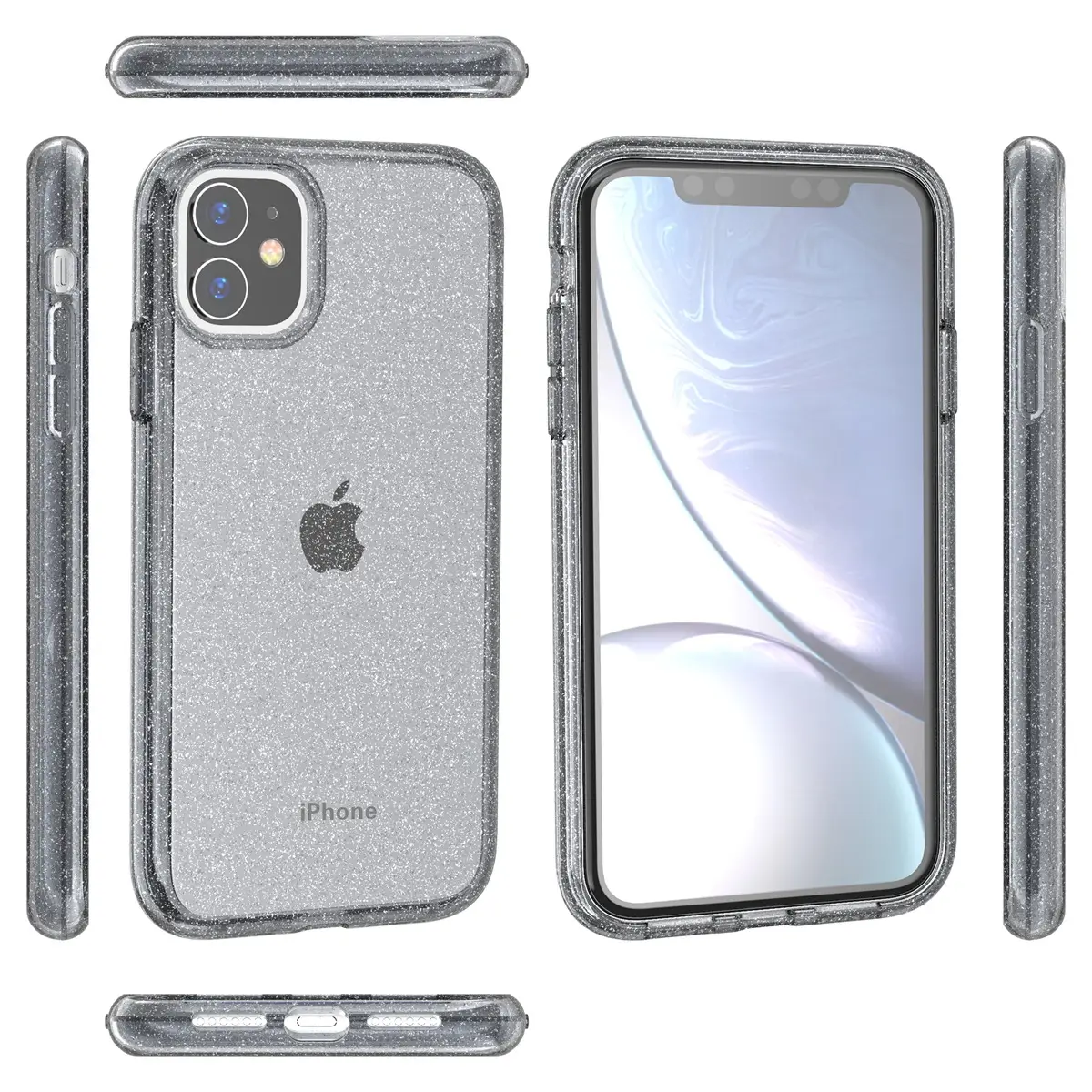 iPhone 15 Pro Max Transparent Glitter Hard Shell Mobile Cover — feature 13