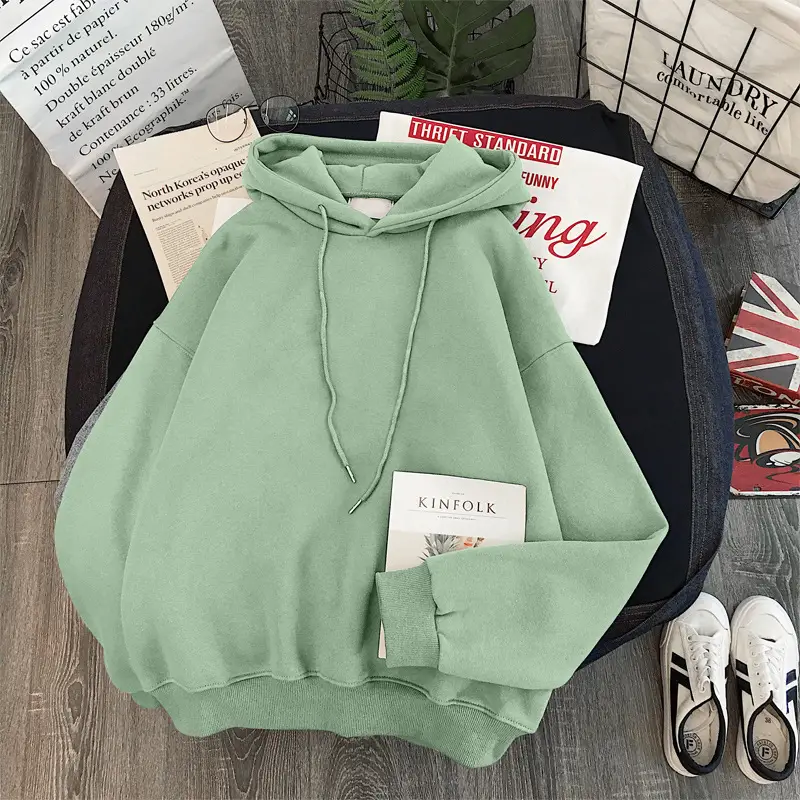 Women Fleece Hoodie Maroon Long Sleeve Winter Hood — feature 5