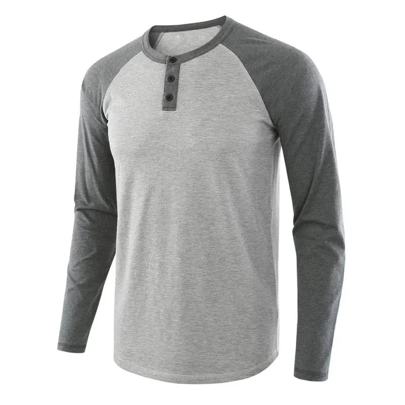 Men's Long Sleeve Hen T-Shirt Grey Large — feature 14