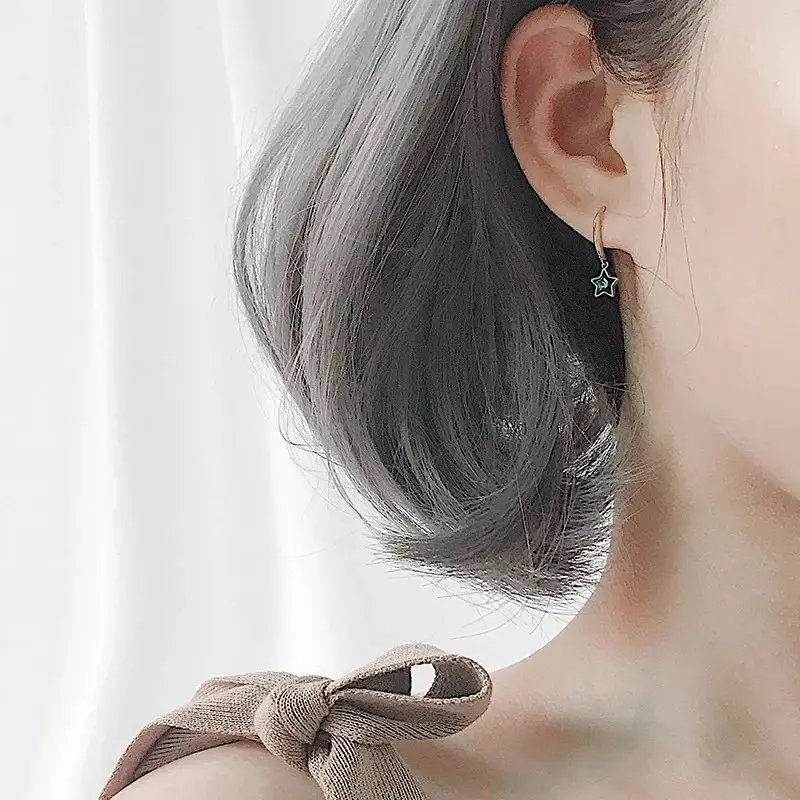 S925 Sterling Silver Blue Star Earrings for Women - Image 2