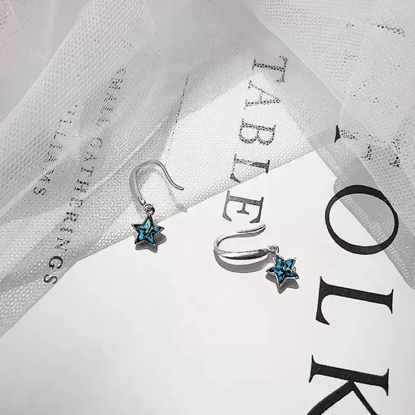 S925 Sterling Silver Blue Star Earrings for Women - Image 3