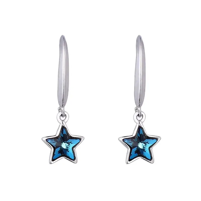 S925 Sterling Silver Blue Star Earrings for Women - Image 5