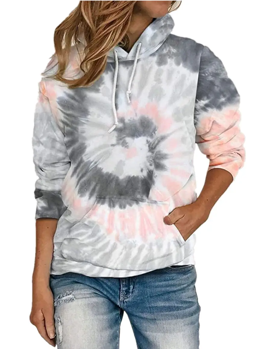 Women Tie-dye Hooded Sweatshirt Autumn Winter 2022 - Image 7