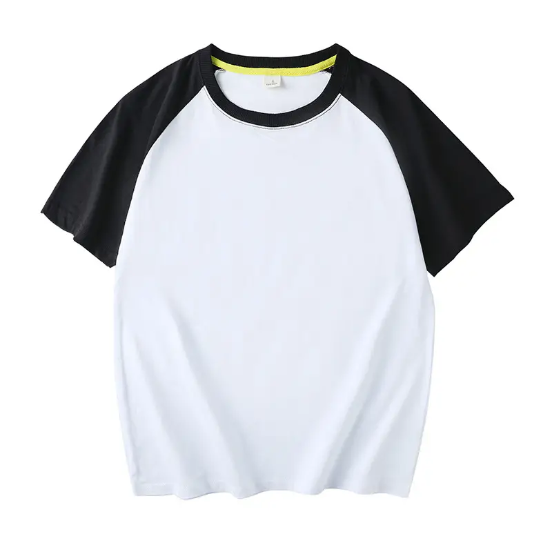 Men White Orange Raglan Sleeve Cotton T-Shirt - Image 3