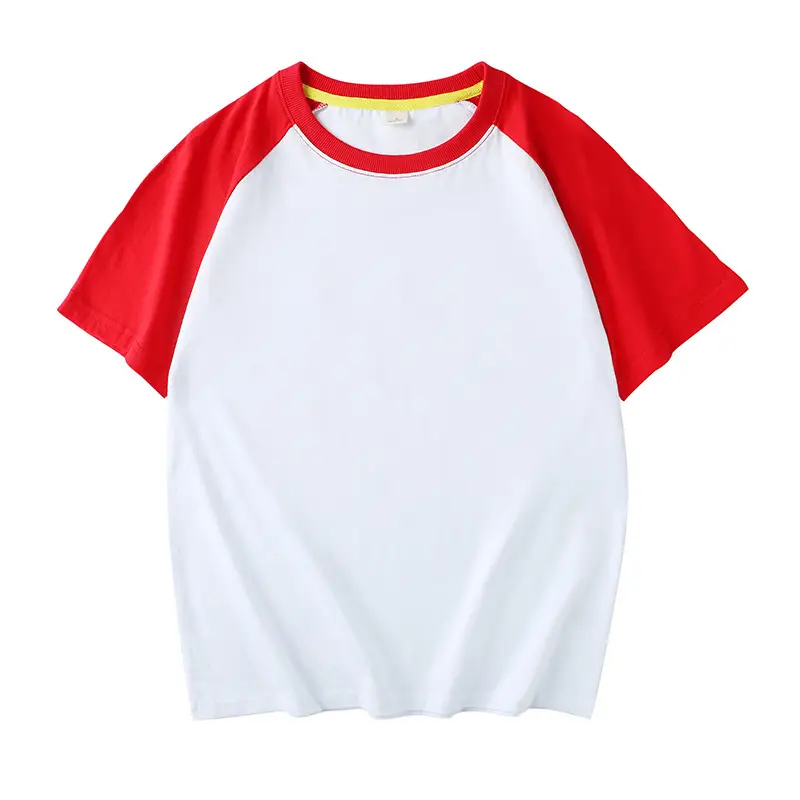 Men White Orange Raglan Sleeve Cotton T-Shirt - Image 2