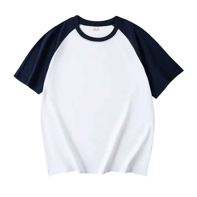 Men White Orange Raglan Sleeve Cotton T-Shirt - Image 11