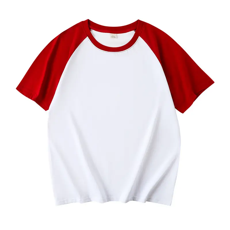Men White Orange Raglan Sleeve Cotton T-Shirt - Image 9