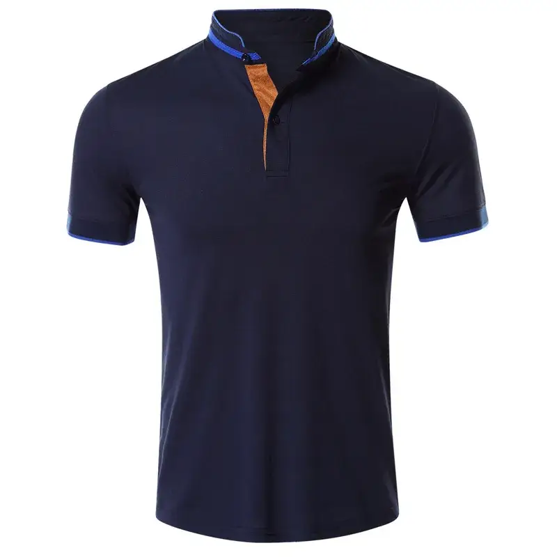 Men's Black High-End Polo Shirt with White Trim - Image 3