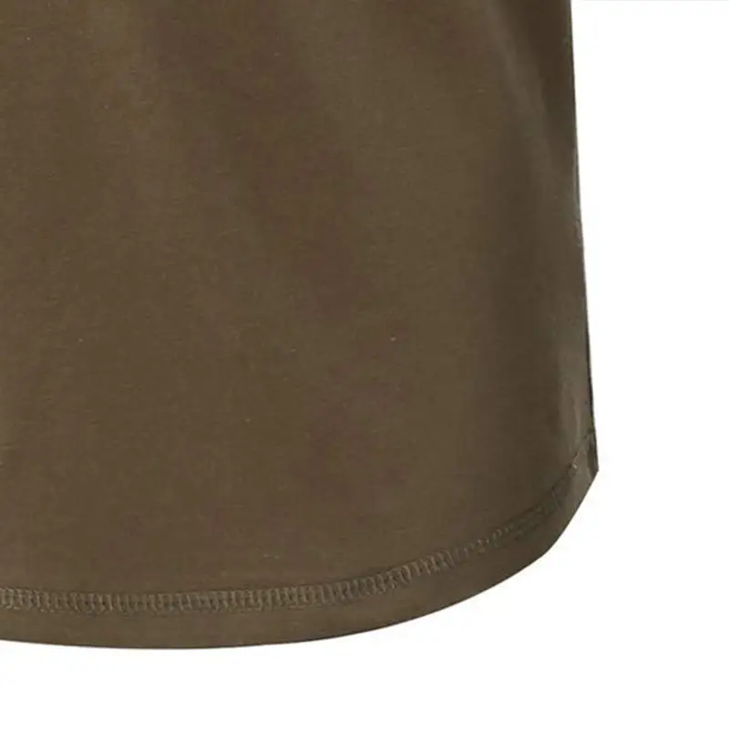 Men Short Sleeve T-Shirt Brown Large Casual - Image 9