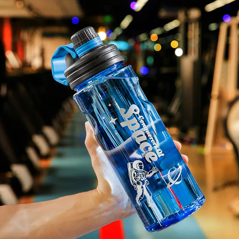 Large Capacity Plastic Water Cup Men's Portable Outdoor Sports Fitness Kettle Water Bottle Large Space Cup 2000ml