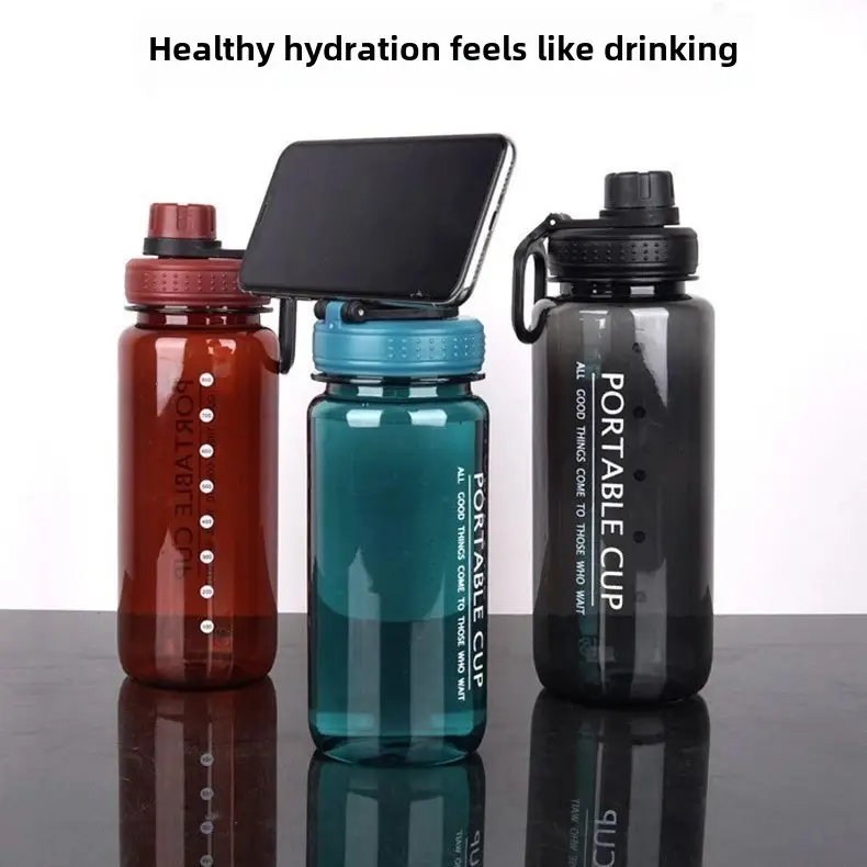 Large Capacity Plastic Water Cup Men's Portable Outdoor Sports Fitness Kettle Water Bottle Large Space Cup 2000ml