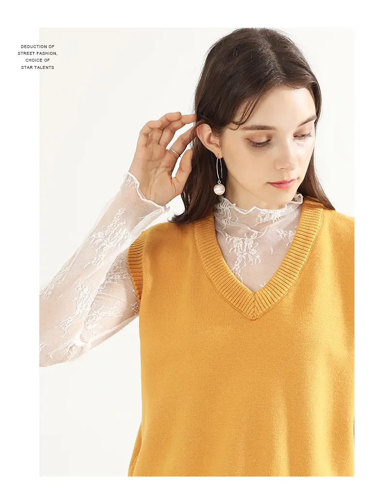 Women's Long Sleeve Mesh Top with Lace Trim — feature 18