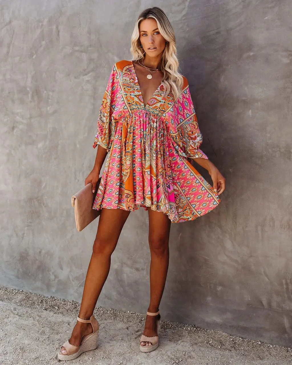 AliExpress V-Neck Print Dress for Women - Image 5