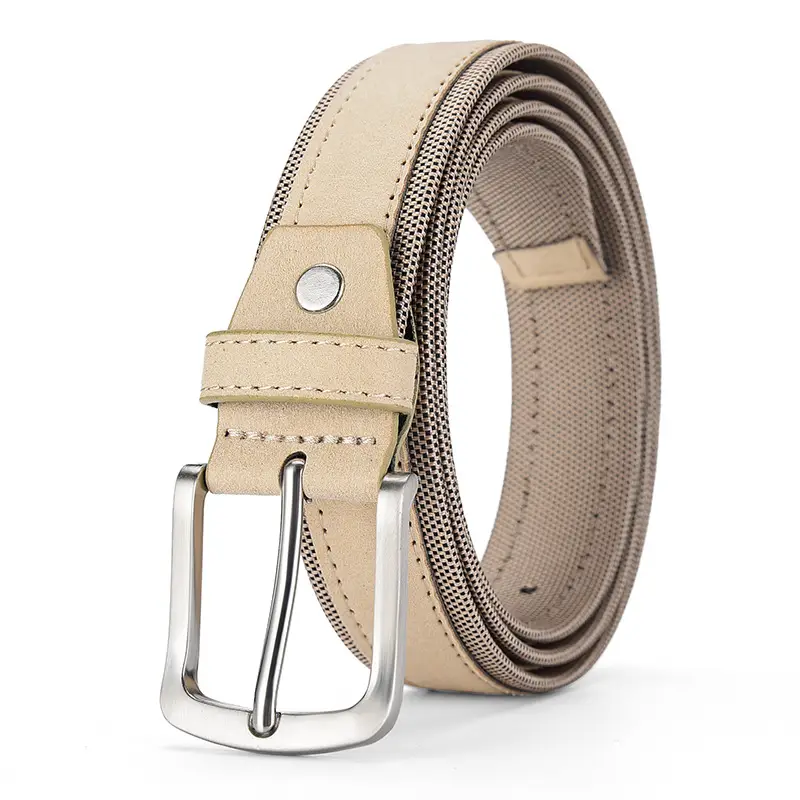Men's Grey Velvet Belt with Silver Buckle - Image 4