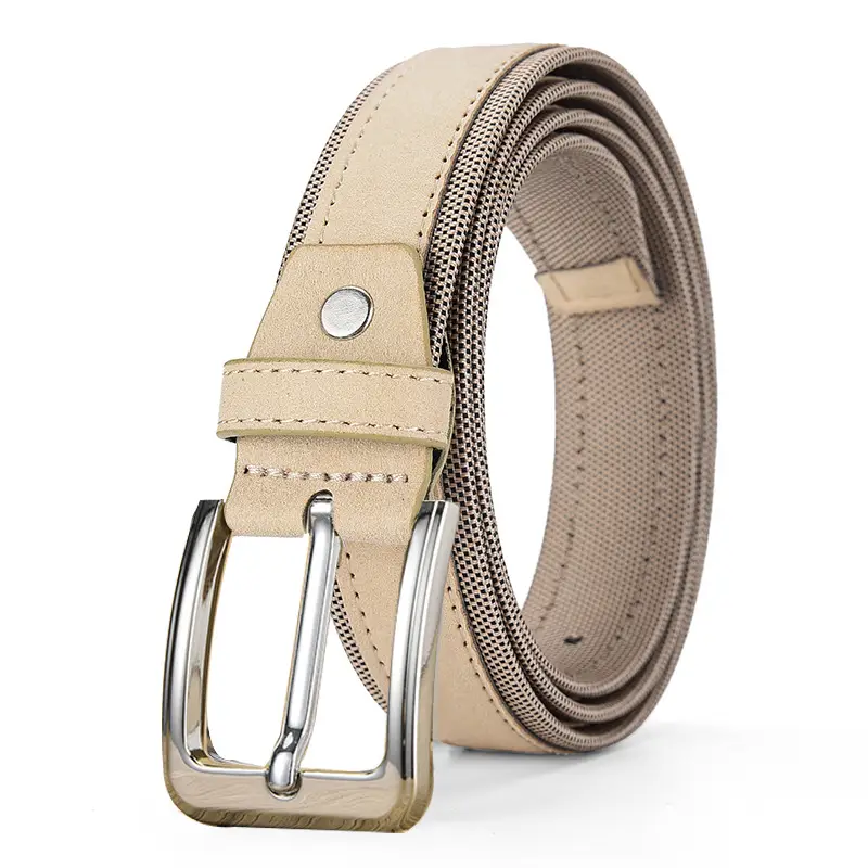 Men's Grey Velvet Belt with Silver Buckle - Image 5