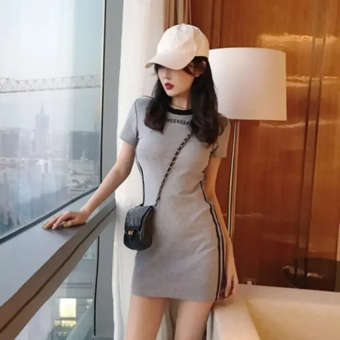 New Korean Style Women's White Slim Fit Dress - Image 2