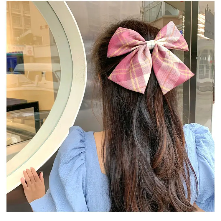Plaid Plush Bow for Girls Hair Accessories - Image 16