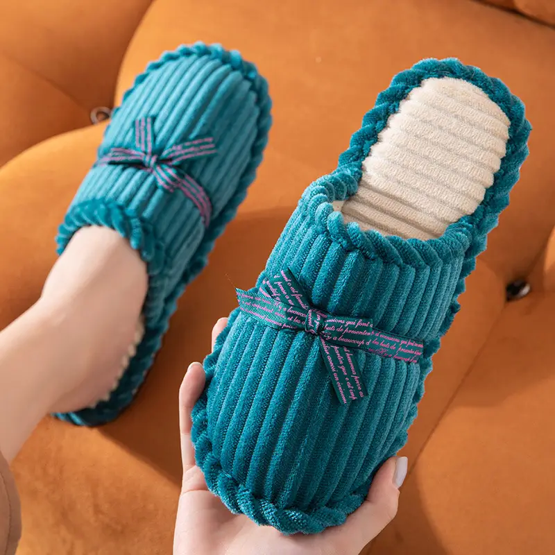 Winter cotton slippers women's non-slip thick bottom 2023 new plush couples home warm men's indoor home cotton slippers