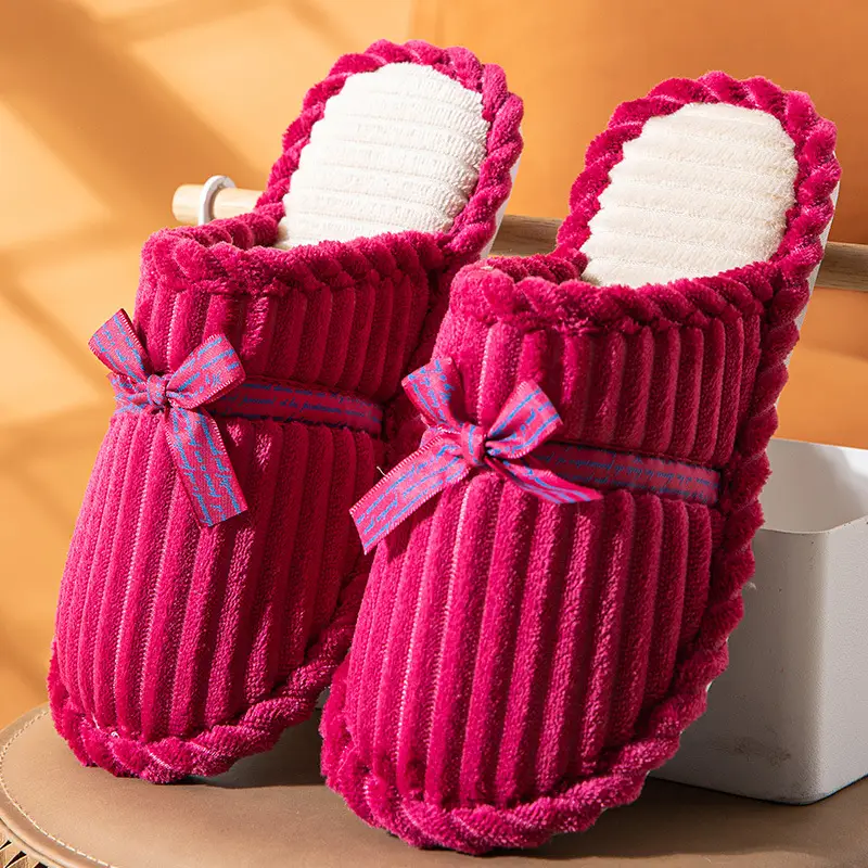 Winter cotton slippers women's non-slip thick bottom 2023 new plush couples home warm men's indoor home cotton slippers