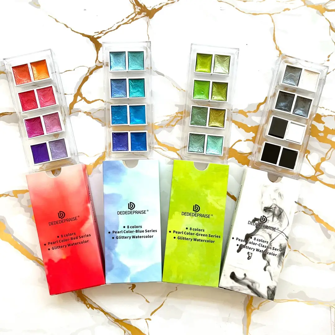 Factory supply solid pearlescent watercolor gem color starlight dark watercolor paint nail painting wholesale watercolor