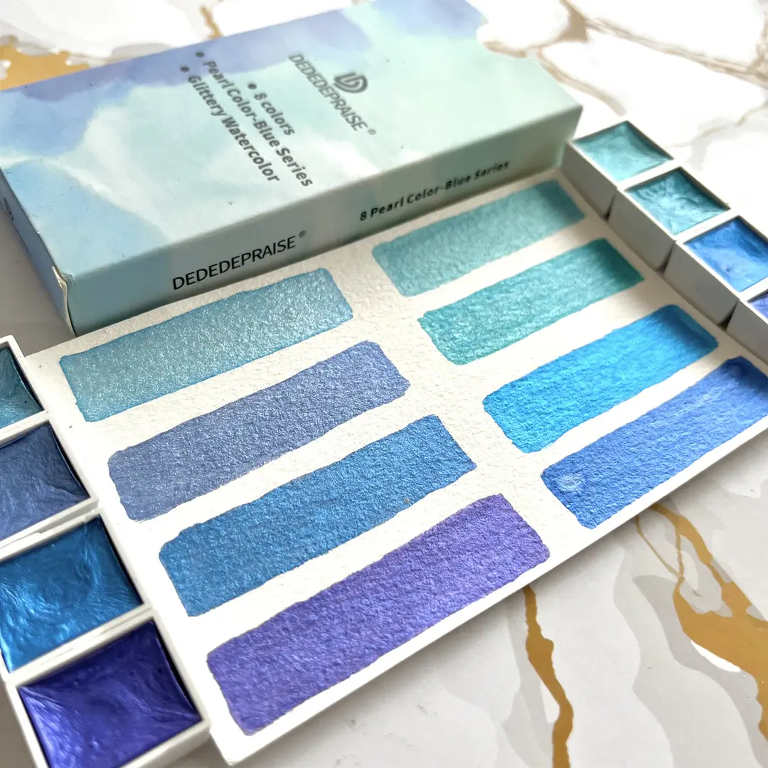 Factory supply solid pearlescent watercolor gem color starlight dark watercolor paint nail painting wholesale watercolor — feature 11