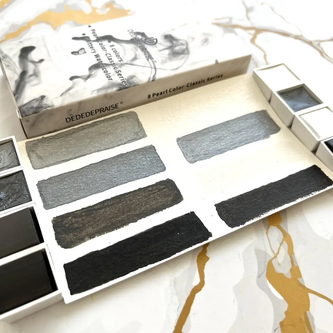 Factory supply solid pearlescent watercolor gem color starlight dark watercolor paint nail painting wholesale watercolor — feature 13
