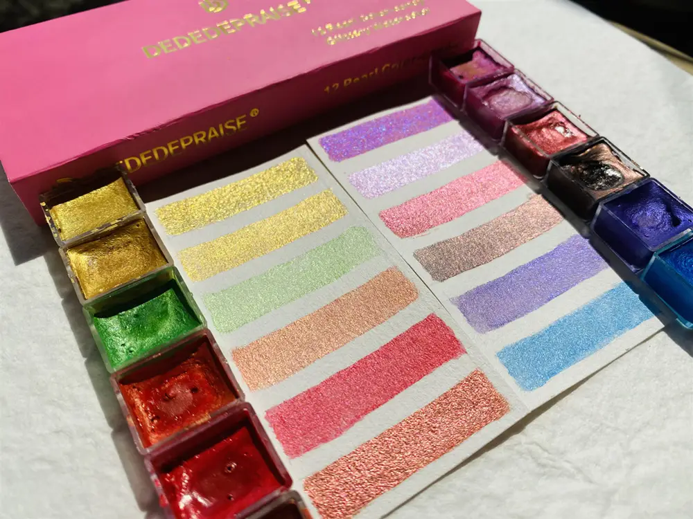 Factory supply solid pearlescent watercolor gem color starlight dark watercolor paint nail painting wholesale watercolor — feature 22