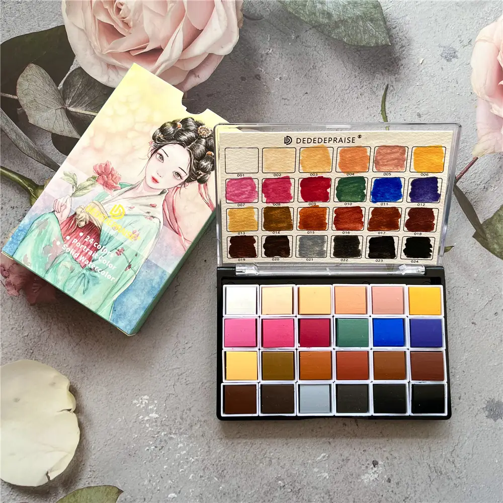 Factory supply solid pearlescent watercolor gem color starlight dark watercolor paint nail painting wholesale watercolor — feature 3