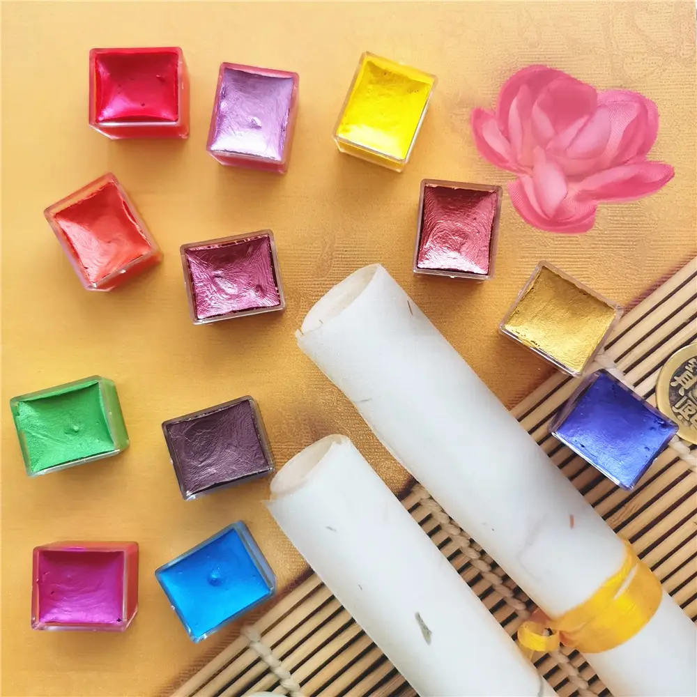 Factory supply solid pearlescent watercolor gem color starlight dark watercolor paint nail painting wholesale watercolor — feature 33
