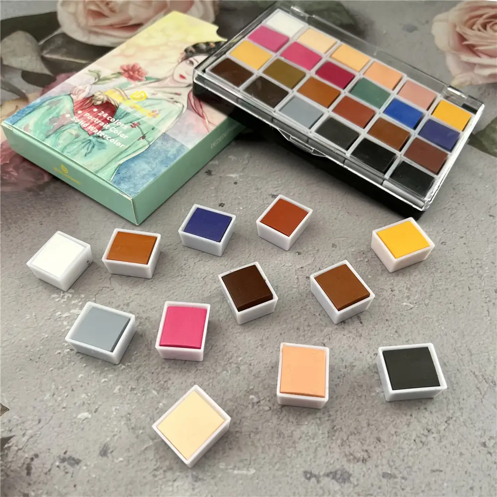 Factory supply solid pearlescent watercolor gem color starlight dark watercolor paint nail painting wholesale watercolor — feature 5