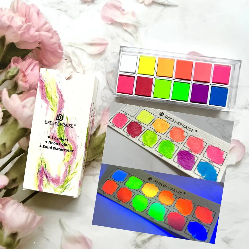 Factory supply solid pearlescent watercolor gem color starlight dark watercolor paint nail painting wholesale watercolor — feature 6