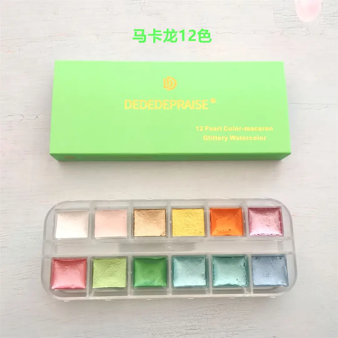 Factory supply solid pearlescent watercolor gem color starlight dark watercolor paint nail painting wholesale watercolor