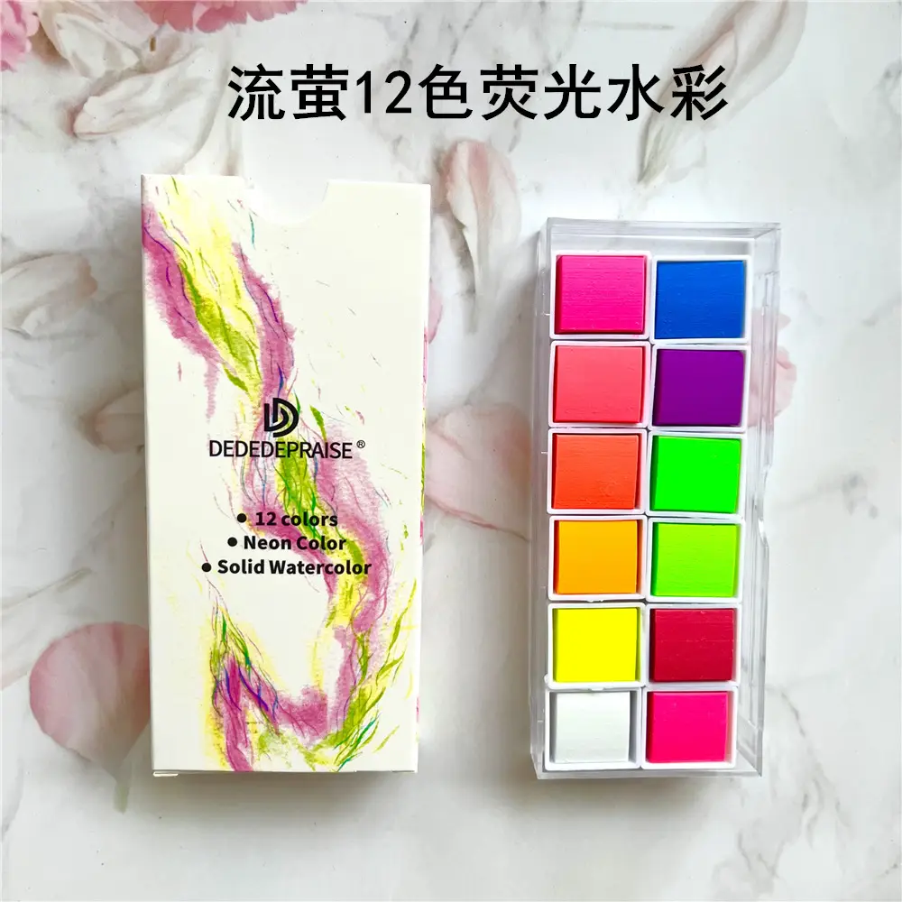 Factory supply solid pearlescent watercolor gem color starlight dark watercolor paint nail painting wholesale watercolor