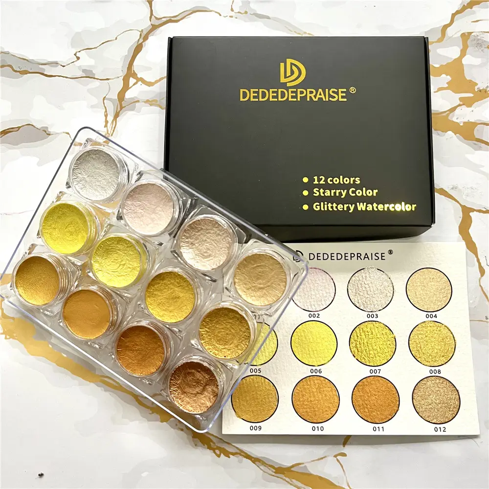 Factory supply solid pearlescent watercolor gem color starlight dark watercolor paint nail painting wholesale watercolor