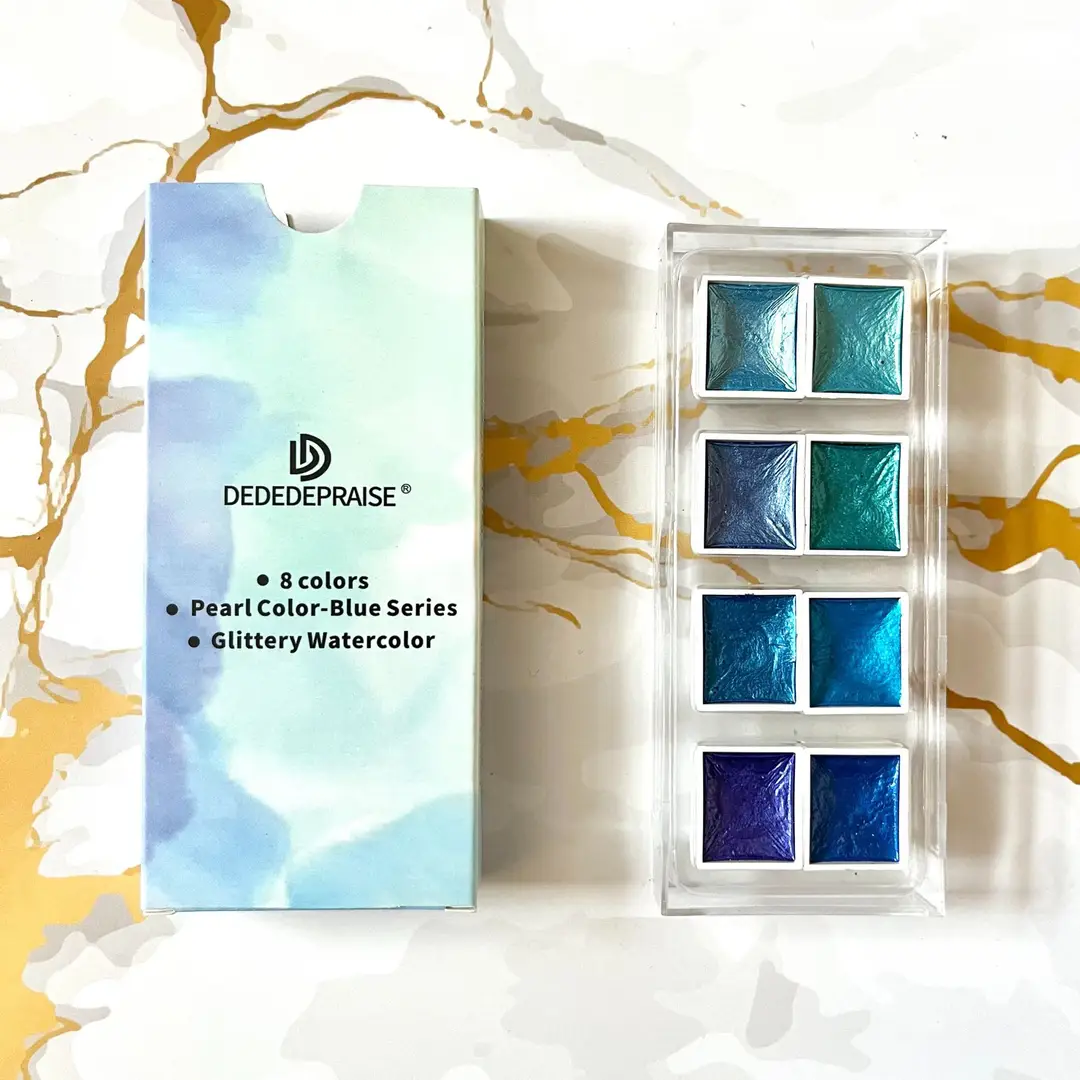 Factory supply solid pearlescent watercolor gem color starlight dark watercolor paint nail painting wholesale watercolor