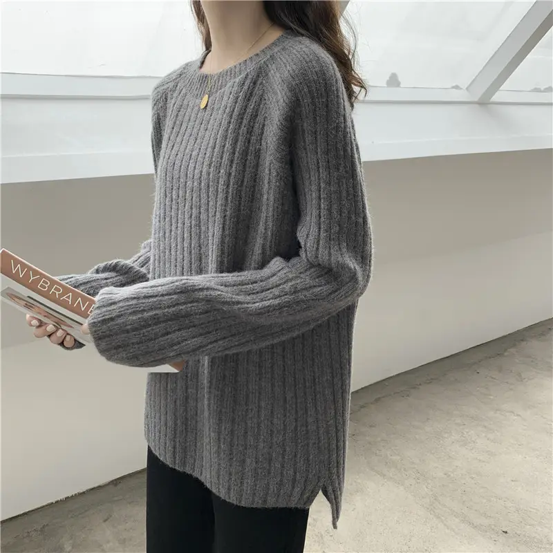 Women's Knit Pullover Sweater Brown Loose Fit 2025 - Image 9