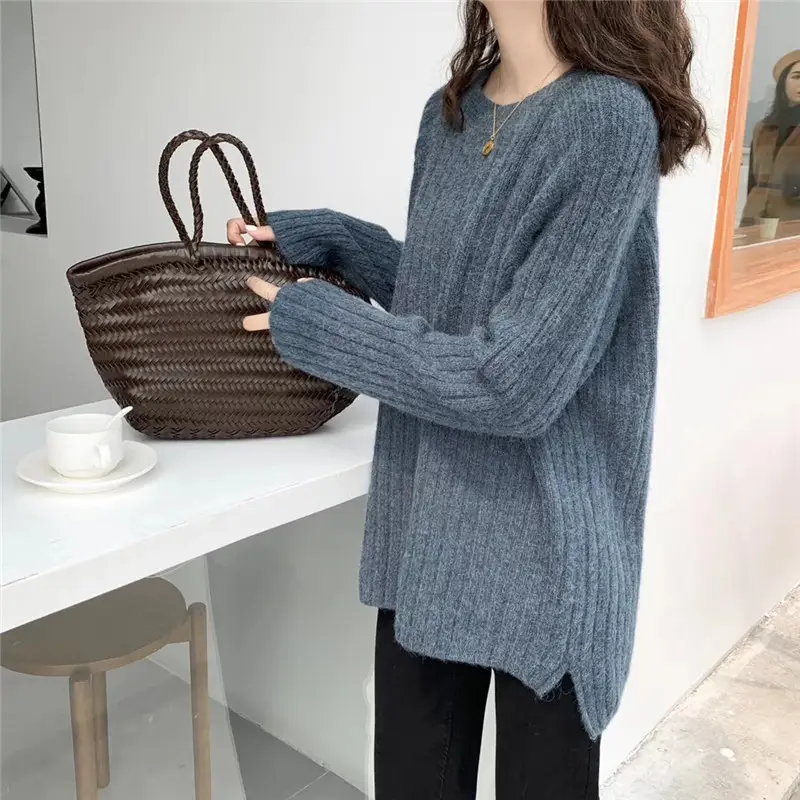 Women's Knit Pullover Sweater Brown Loose Fit 2025 - Image 4