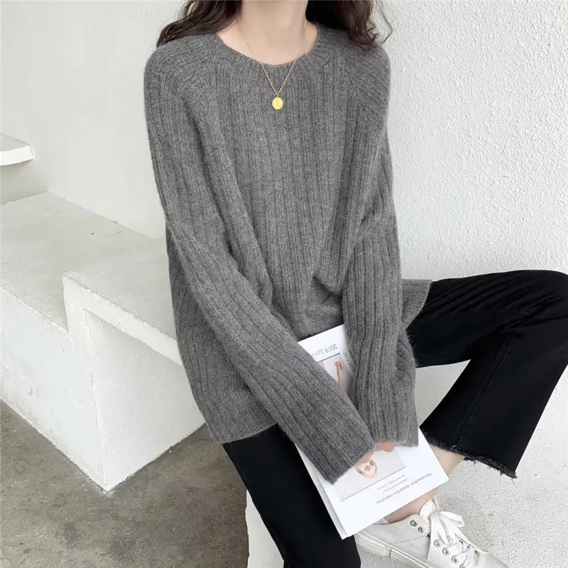 Women's Knit Pullover Sweater Brown Loose Fit 2025 - Image 5