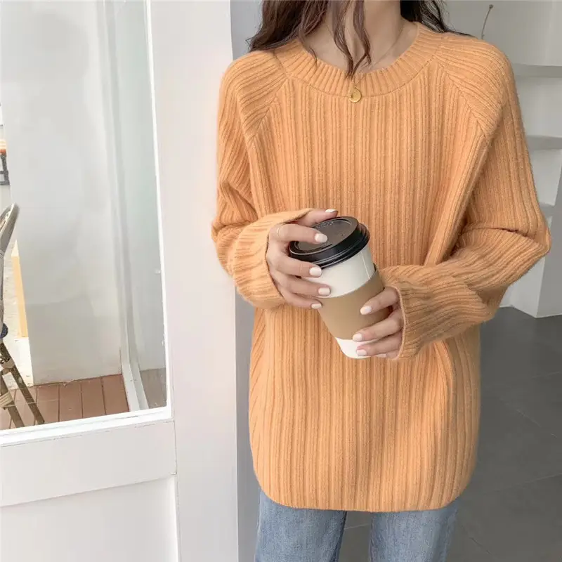 Women's Knit Pullover Sweater Brown Loose Fit 2025 - Image 6