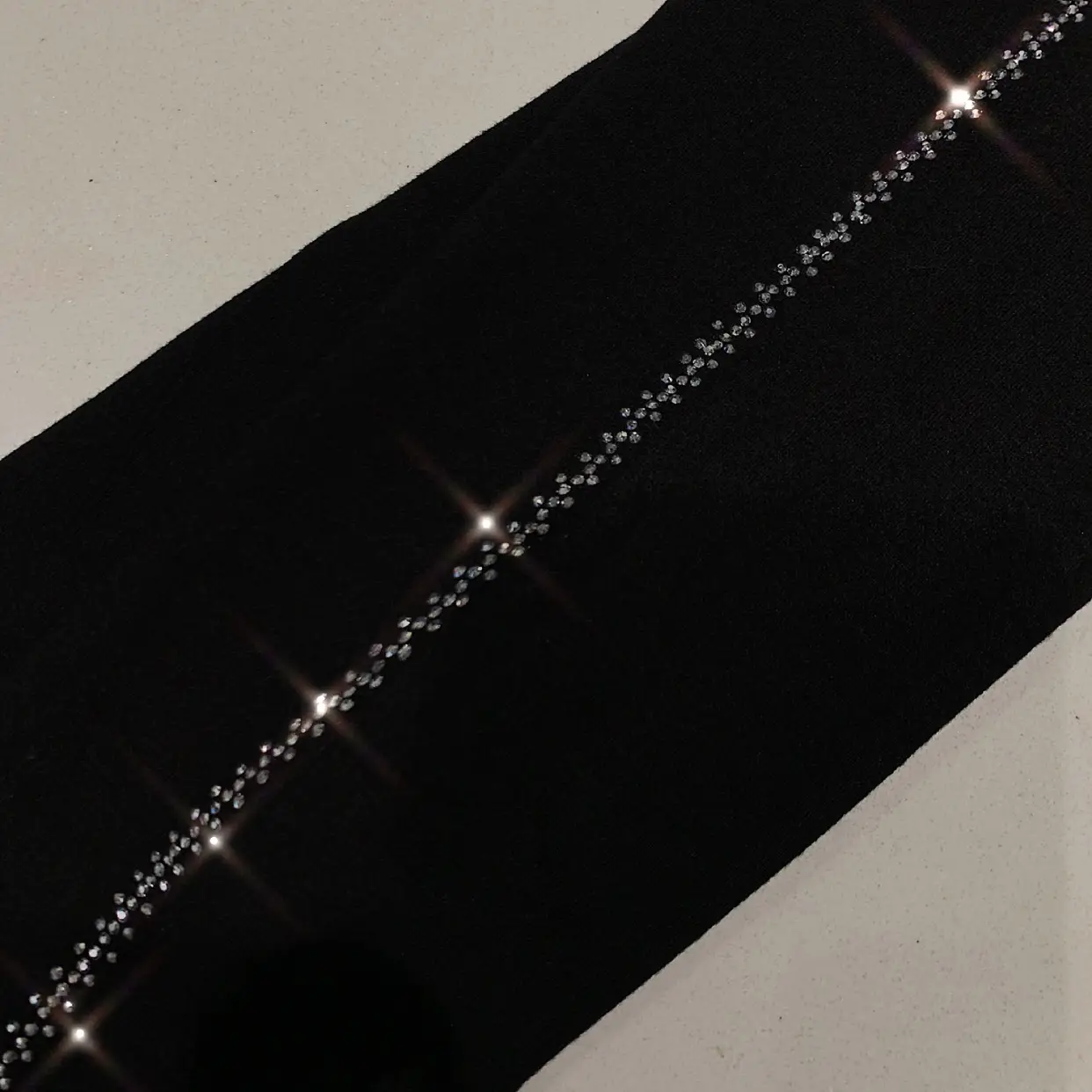 Black Slimming Leggings with Sparkle Detail - Image 2