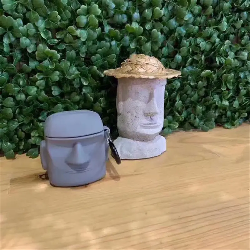Creative Stone Moai AirPods Pro Earphone Case Anti-Drop Protective Case - Image 4