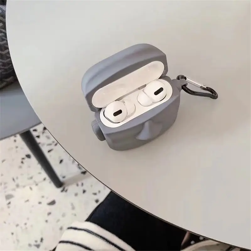 Creative Stone Moai AirPods Pro Earphone Case Anti-Drop Protective Case - Image 5