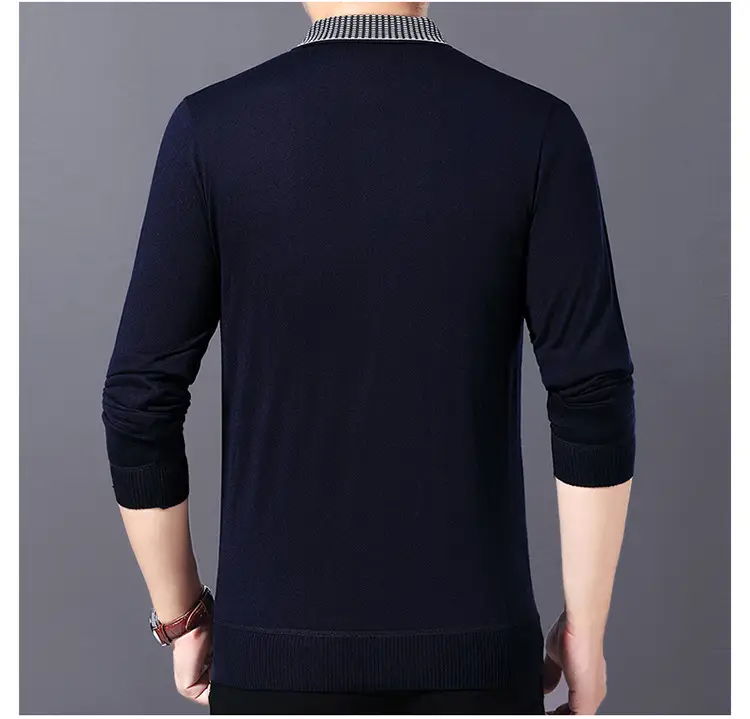 Men Navy Polo T-Shirt with Real Pocket & Turn-Down Collar — feature 11